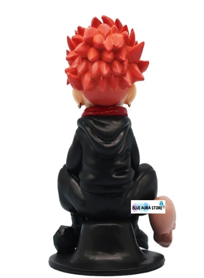 بلو أورا ارتفاع شخصية الحركة Blue Aura Jujutsu Kaisen Yuji Itadori - 12 سم يمكن تجميعها لمحبي الرسوم المتحركة Manga Weeb PVC متعدد الألوان | يوجي يجلس الجمجمة - Image 2
